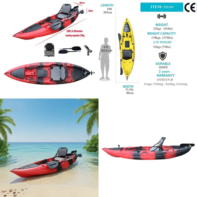 10ft Enkelzitplaats Zit-op-vis - Fishing Boat Paddle recensie en prijs