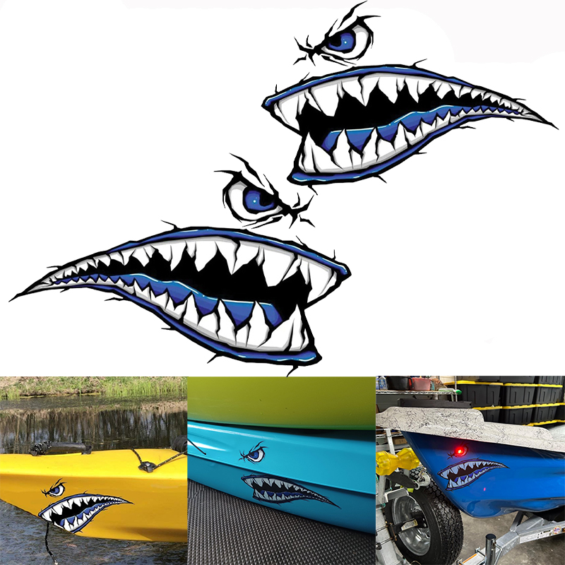 2PCS Haaientanden Mond Boot St - Fishing Boat Trailer recensie en prijs